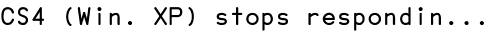 CS4 (Win. XP) stops respondin...